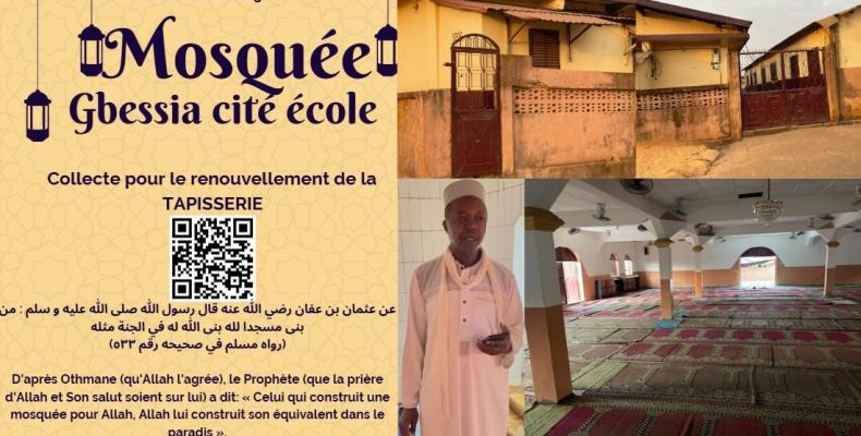 Travaux de finition Mosquée Gbessia Cité École